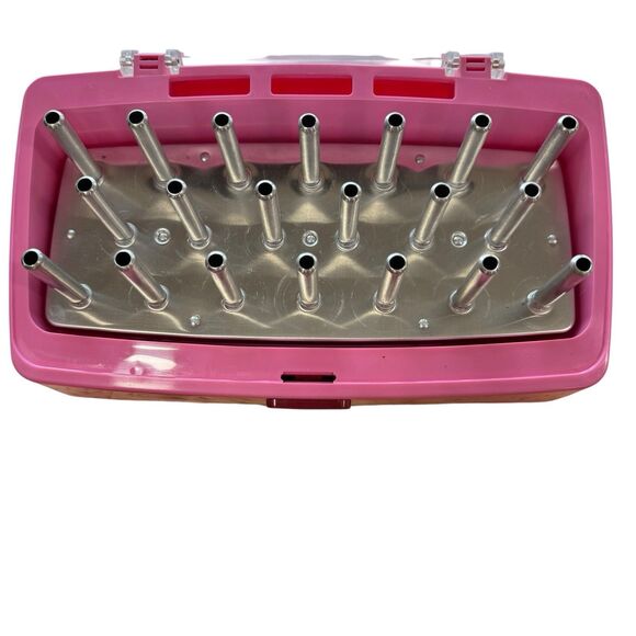 Vintage Richard Caruso Flexirolls Hot Rollers Curlers 20 Rollers & 17 Clips Pink - Picture 4 of 14